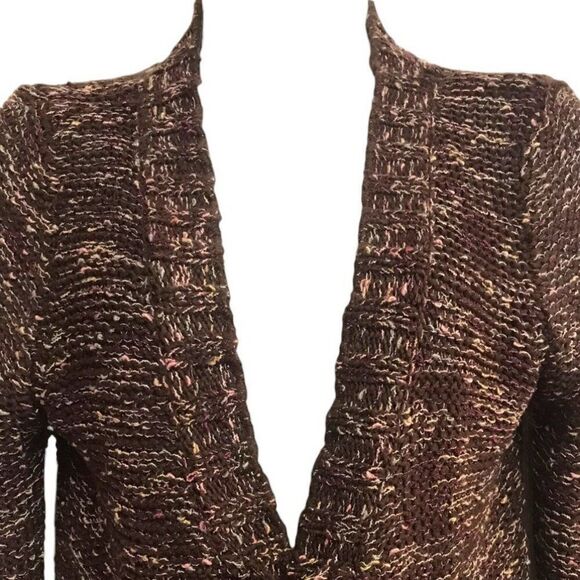 BCBGMAXAZRIA Chunky Knit Vintage Cardigan Sweater L Longline Funky Art to Wear - Picture 4 of 6